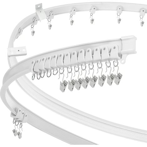 Ceiling Curtain Rail Flexible Foldable Heavy Duty Plastic Bay Window Divider RV Room Divider 5M (1/5)