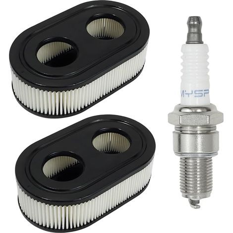 2 Pièces Filtre à Air et 1 Pièces Bougies D'Allumage Remplace pour Briggs & Stratton Tondeuse 798339 798452 593260 093000er, Filtres et Bougie de Tondeuses Détachées Rechange Gazon Haute Performance (1/5)