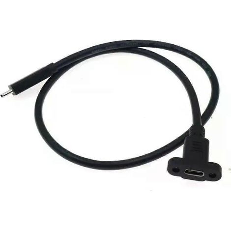 Rallonge de charge et de données USB-C mâle-femelle de 30 à 100 cm avec fixation par vis à oreilles et entraxe de 17 mm - JXLGV (1/4)