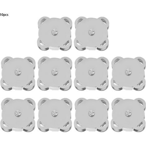 Lot de 10 fermoirs magnétiques métalliques blanc brillant pour sacs et vêtements DIY (1/5)