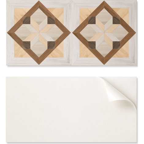 Baldosas de vinilo autoadhesivas para pasillo, dise帽o geom茅trico cuadrado, 10x40x20 cm