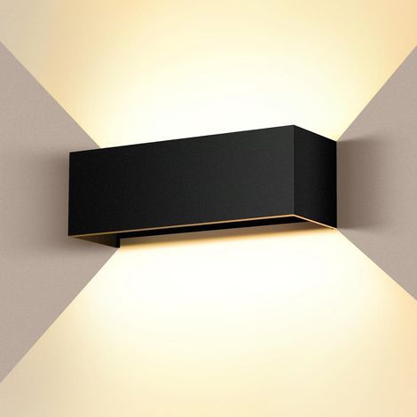 36W Applique Murale Interieur/Exterieur Blanc Chaud 3000K Étanche IP65 Angle de Faisceau réglable LED Noir Apliques Murales Moderne [Classe énergétique F] (1/5)