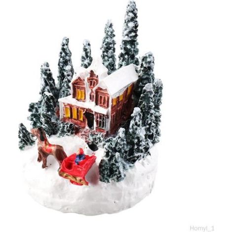 Village De Noël - Résine - Lumineux - Intérieur - 5x5x7 cm - 1 Pièce (1/4)