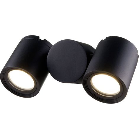 Wall Street Applique murale noire, 2 lumières IP54, GU10