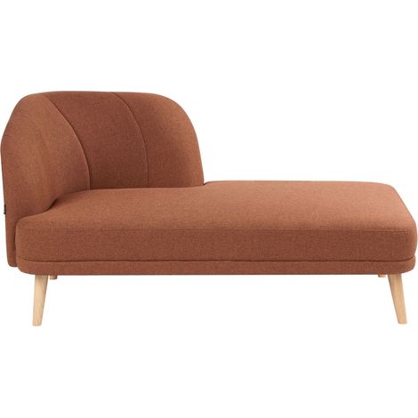Left-Hand Chaise Lounge TANLAY Fabric Golden Brown