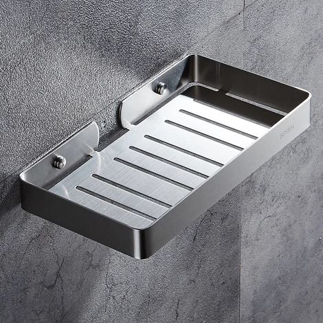 Étagère de salle de bain en acier inoxydable panier de douche étagères d'angle support de shampoing de bain cuisine étagère de rangement accessoires matériel argent