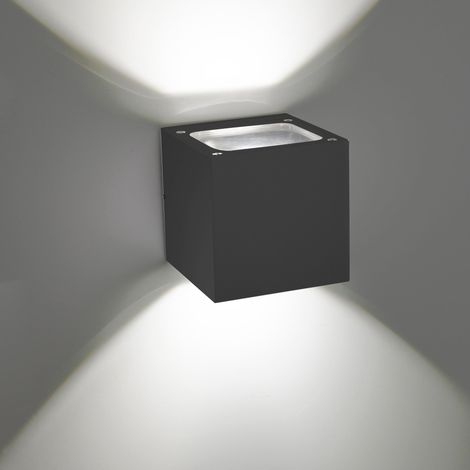 Sole Lampada da parete LED IP54 per esterni ed interni in alluminio pressofuso Grigio Scuro 2x10W 3000K design moderno compatto e versatile (1/2)