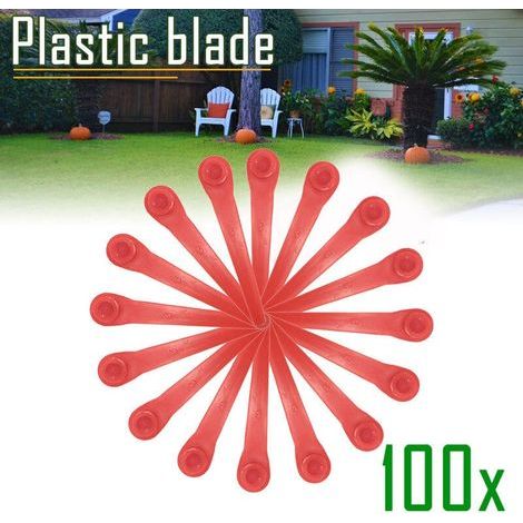 Pack of 100 PA6 RotorCut replacement blades compatible with the Gardena Cordless Grass Trimmer, Plastic blade for Gardena Cordless Grass Trimmer (1/5)