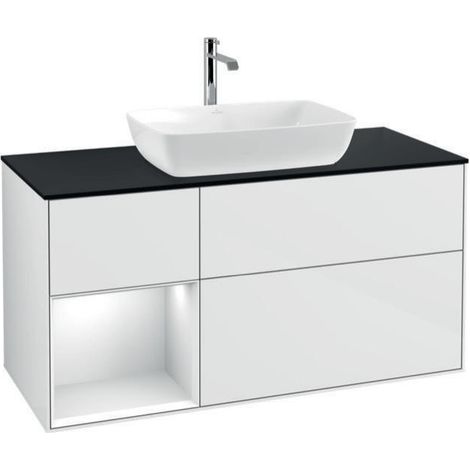 V&B Waschtischunterschrank FINION 1200x603x501mm Regal glos. wh glos. wh (1/4)