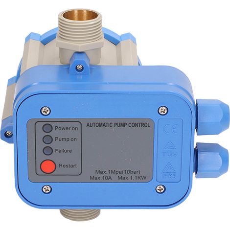 Interrupteur de régulation pression pompe à eau 1.5-3.0 bar étanche contrôleur réglable bleu gris 110-120V 0.75kw (1/5)