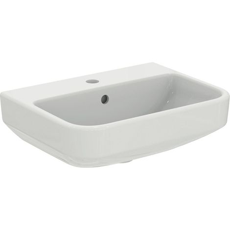 Lavabo IS i.life S 1 trou avec meuble 500x370x180mm blanc avec Ideal Plus