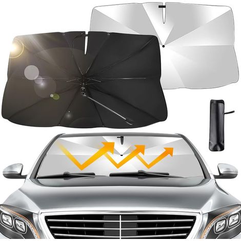 Sonnenschutz für die Windschutzscheibe, Sonnenschutz für Autos, 145 x 79 cm Sonnenschirm für Autos mit 360° drehbarem Griff, Sonnenschutz zum Blockieren von 99,9 % der UV-Strahlen (1/5)