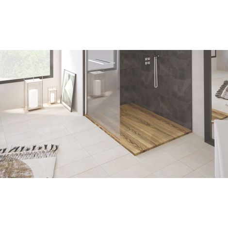 ONDEE - Plato de ducha NOLA 3 - Puede cortarse - 90x120x3cm - Resina - Nogal (1/5)