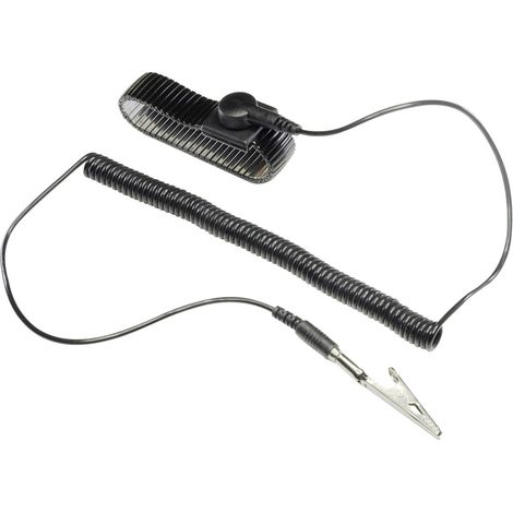 TRU COMPONENTS WristME-SET-10-183-K ESD-Handgelenkband Schwarz inkl. Erdungskabel Druckknopf 10 mm, (1/2)
