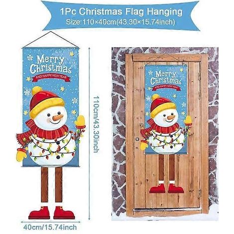 Décorations de Noël suspendues pour porche et porte, bannière, ornements pour la maison, cadeaux de Noël, décorations de Noël et du Nouvel An. (1/5)