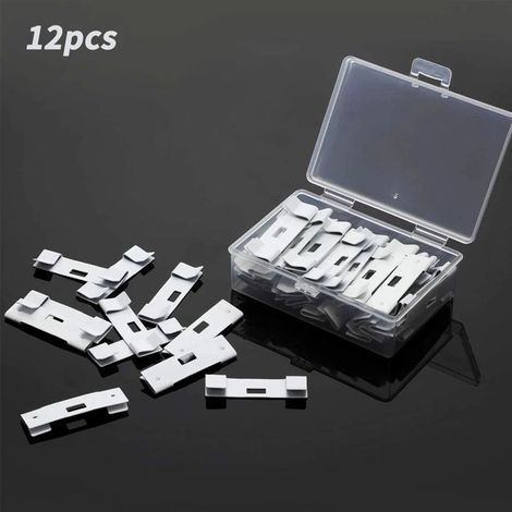 Ensemble de 12 accessoires pour rideaux, stores verticaux, stores vénitiens, clips métalliques, facile à utiliser, pièces de suspension sans installation (1/5)