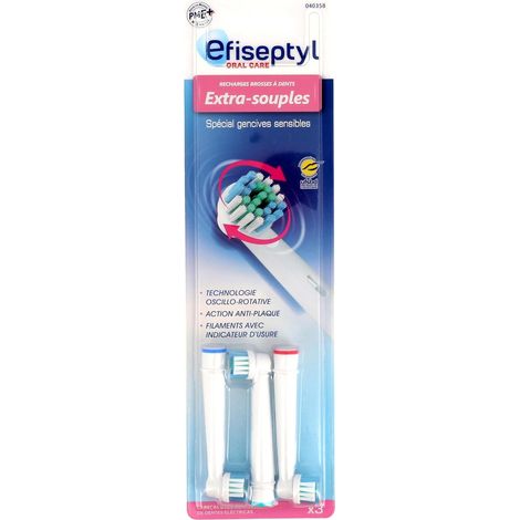 Recharges Pour Brosse à Dents Électriques - Compatibles Brosse Oral-B - Indicateur d'Usure - Technologie Oscillo-Rotative - 3 Recharges (1/5)