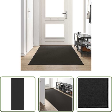 vidaXL Tapis anti-dérapant -  Tapis d'entrée Autre Noir 120 x 300 cm Polyamide et PVC (1/5)