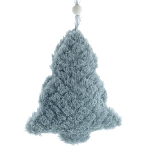 Weihnachtsanhänger Tannenbaum Grau Plüsch 14 cm - Polyester