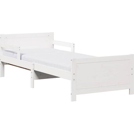 Cadre de lit blanc avec matelas extensible, 80 x 200 cm (1/5)
