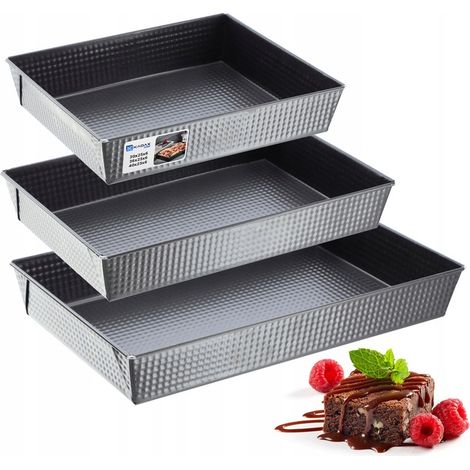 KADAX Teglia da forno Teglia da forno Vassoio per torta xXL set da 3 Vassoio per torta