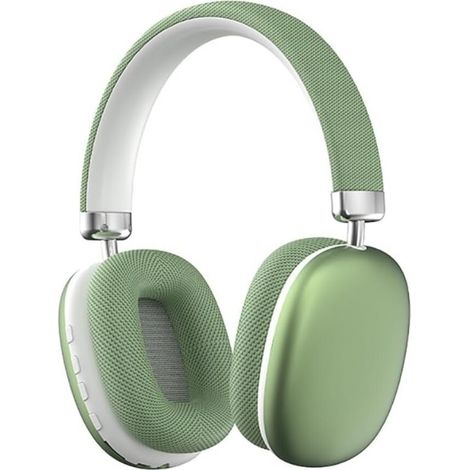 P958 Kabellose Bluetooth-Kopfhörer, Typ-C-Ladeanschluss, 12 Stunden Akkulaufzeit, kraftvoller Bass-Stereo-Sound, Schwarz/Pink/Blau (Grün) (1/5)