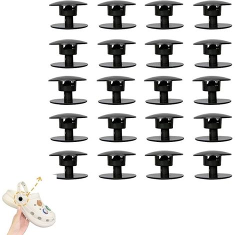 Pièces de rechange pour sabots Crocs, 20 rivets, noirs (1/5)