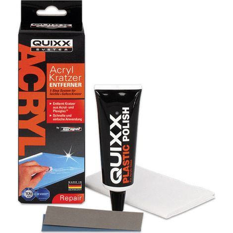 Acryl-Kratzer-Entferner 10007 – für Acryl- und Plexiglas-Oberflächen – Profi-Qualität – einfache Anwendung – All-Inclusive-Set – Quixx (1/5)