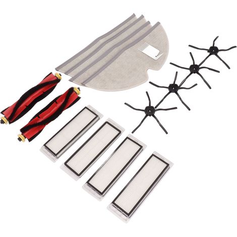 Kit de rechange pour robot aspirateur Mi Mijia Roborock : brosse rotative noire, brosse latérale pentagonale, filtre, chiffon blanc
