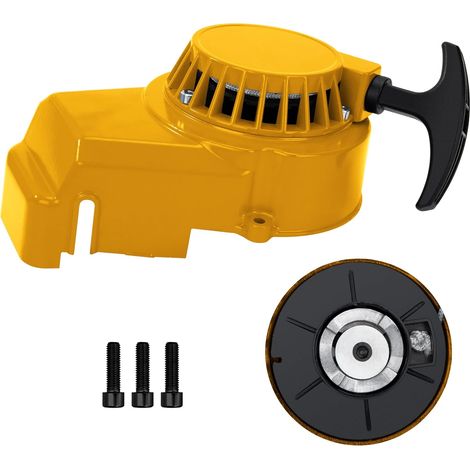 1 Démarreur Manuel Aluminium 220g Pour Mini Moto 47cc 49cc ATV Pocket Bike Jaune (1/5)