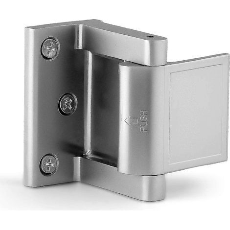 Renfort de verrou de porte, loquet de confidentialité pour portes s'ouvrant vers l'intérieur, verrou de sécurité extra haute résistance pour porte d'entrée, argent