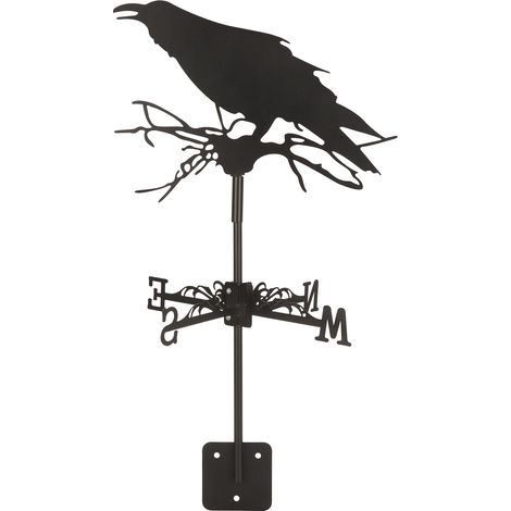 Girouette en métal, adaptée à la décoration extérieure, ferme, cour, jardin, pavillon, style corbeau 5030cm (1/5)