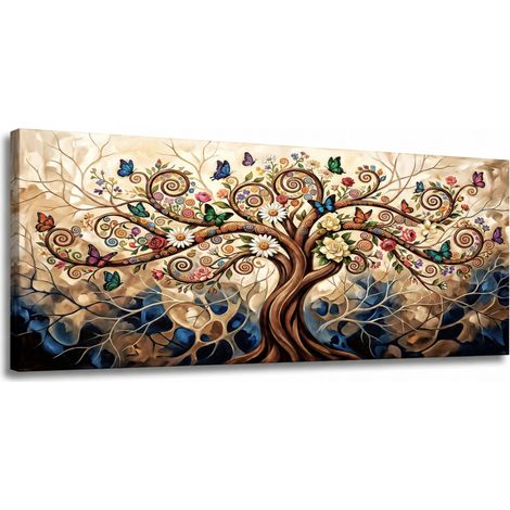 Lupia Quadro moderno soggiorno camera da letto Canvas World FANTA ALBERO 52x122 cm, Stampa su Tela, Telaio in Legno