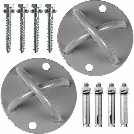 2 Pièces Support de Montage Mural pour Sangles de Suspension, Corde Crossfit, Musculation Anneaux de Gymnastique, Hamac de Yoga, Nylon Equipem MSBD (1/5)