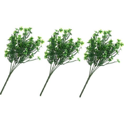Künstliche Grünzweige Clover Deko 3 Stück Kunststoff Grün Realistische Vierblättrige Kleeblätter Tisch und Wohnraumdekoration für Indoor Outdoor (1/5)