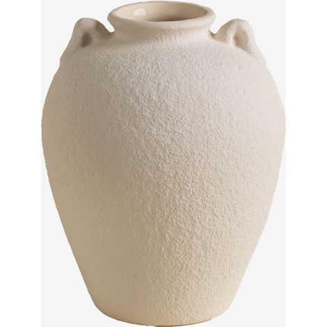 Sklum – Vase en céramique 22 cm – Finition sablée – Forme jarre traditionnelle avec anses décoratives – Pour décoration intérieure (1/5)