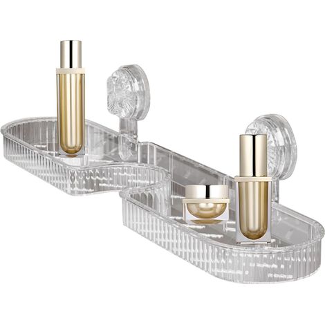 Shower Shelf for Bathroom, Removable Shower Shelf, Soap Dish Holder Kitchen Shower Shelf, Removable Shower Shelf Suction Cups Wall Mounted Suction Soap Dishcloth Holder for Countertop and Showe (1/5)