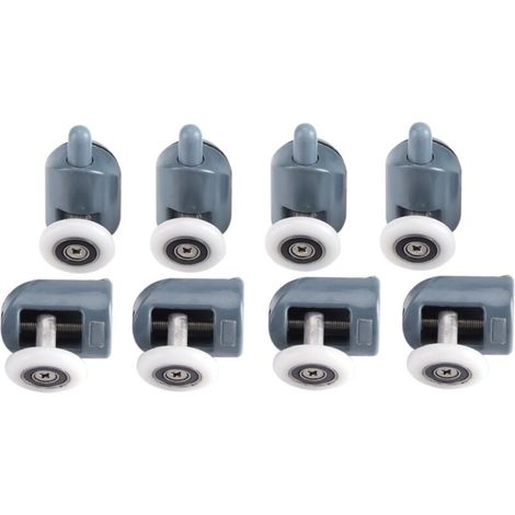 8 x Twin Bottom Top Porte de douche Rouleaux Poulies Roues Coureurs Salle de bain Roue unique (1/5)