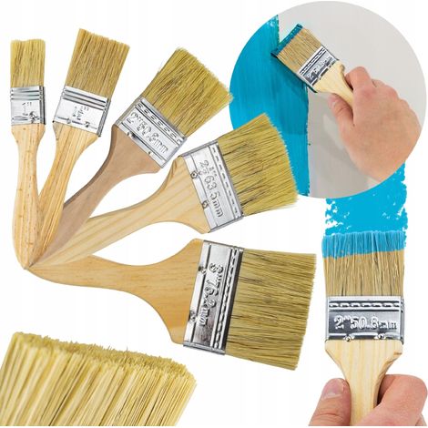 Set di 5 pennelli da pittura 1"" 1,5"" 2"" 2,5"" 3"" sintetici per pareti e mobili (1/3)
