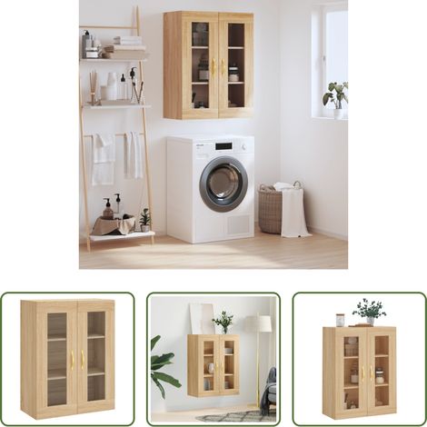 Holzschrank - Wandschrank Sonoma-Eiche 69,5x34x90 cm (1/5)