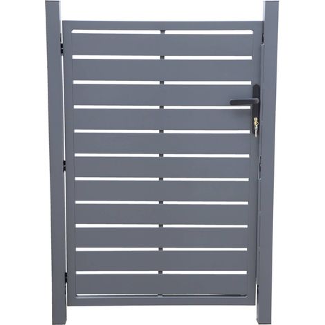 Garden gate 100x146cm in anthracite aluminum with lock and handle, anti-rust treatment, Portillon