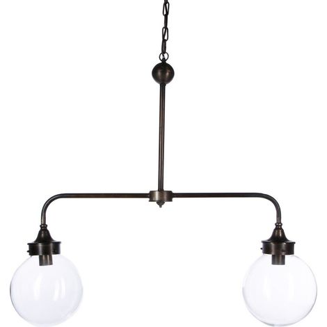 Doppel-Deckenleuchte - Metall, Glas 103x25x193cm, Atmosphera Créateur d'intérieur