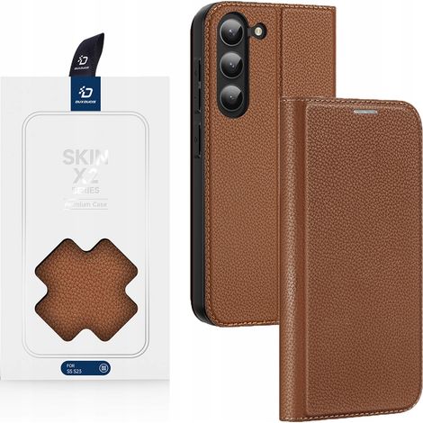 Étui portefeuille à rabat Dux Ducis Skin X2 pour Samsung Galaxy S23+ (marron) (1/5)