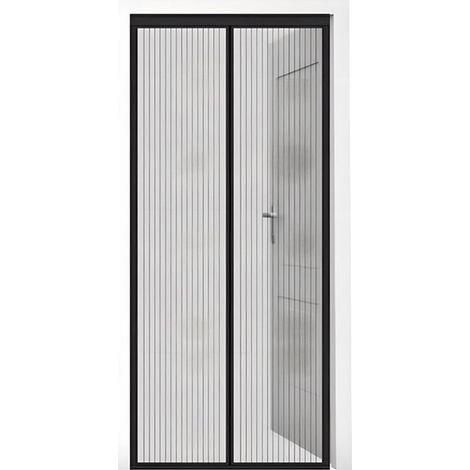 Moustiquaire - Rideau de porte - Moustiquaire magnétique - Sans perçage - Rideaux en maille douce - Polyester - Noir (1/5)