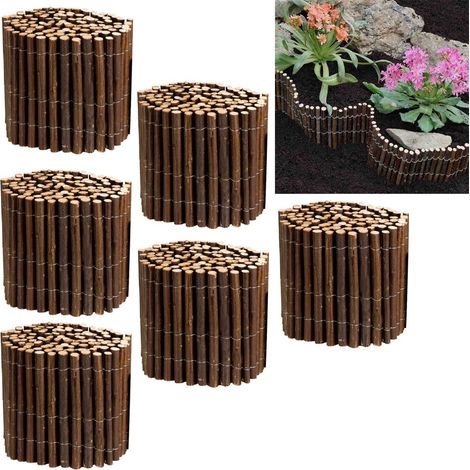 6 x Smart Garden 30cm x 2m Willow Garden Lawn Edging Roll Flexible Border 200cm (1/2)