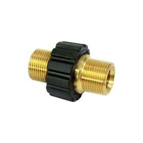 Schlauch-Schnellkupplung (15 mm Durchmesser), M22 x 1,5 Doppel-Außengewinde-Hochdruckreiniger-Adapter, kompatibel mit Kärcher, Kärcher HD und HDs Hochdruckreiniger-Schläuchen (1/4)