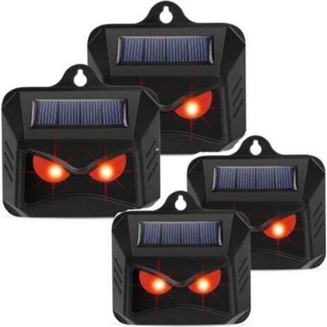 Solarbetriebenes Abwehrmittel gegen Wildtiere wie Waschbären, Rehe, Füchse, Wildschweine usw. – 4 wirksame Abwehrmittel mit rotem LED-Licht (1/5)