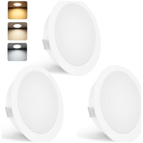 Spot LED Encastrable 230V 3W 3CCT IP44 Spotsplafond 55-58mm 3PCS Blanc (1/5)