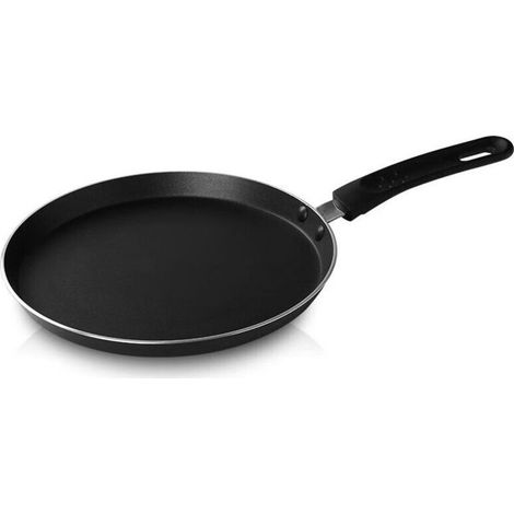 Crépière Aluminium pressé Noir Ø 28 cm - Revêtement anti-adhésif 2 couches sans PFOA - manche thermorésistant soft touch