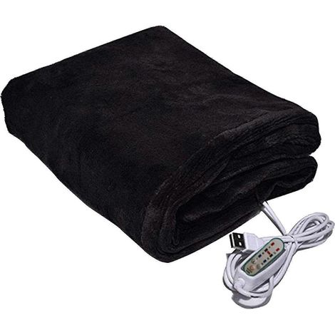 Manta eléctrica con termostato de 3 niveles, lavable a máquina, suave y afelpada, para camping, hogar, oficina, con conexión USB, portátil, para viajes, sofá cama. (1/5)